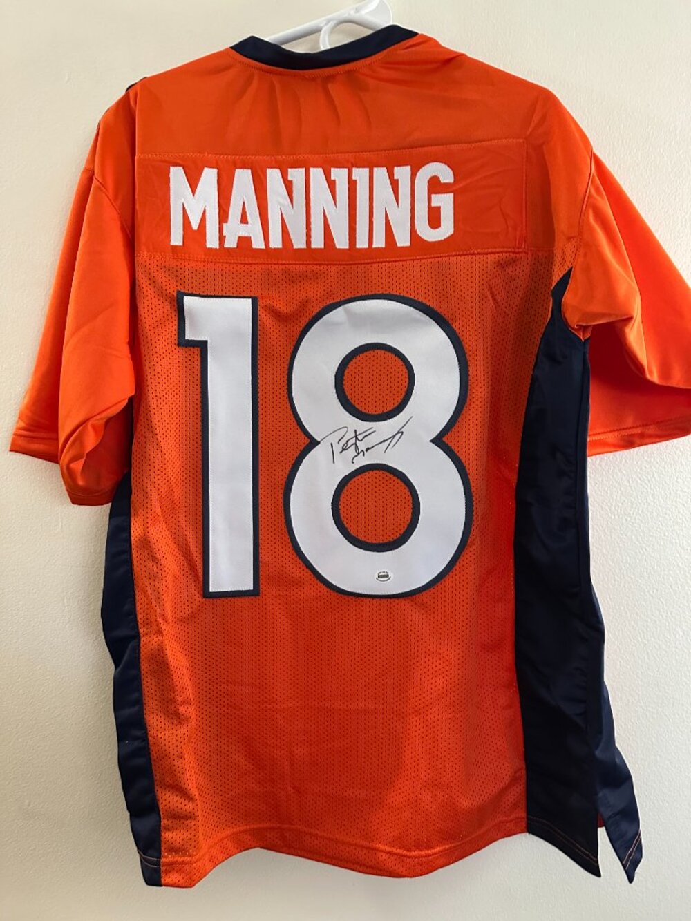 PEYTON MANNING SIGNED DENVER BRONCOS AUTOGRAPHED CUSTOM ORANGE JERSEY wCOA XL502